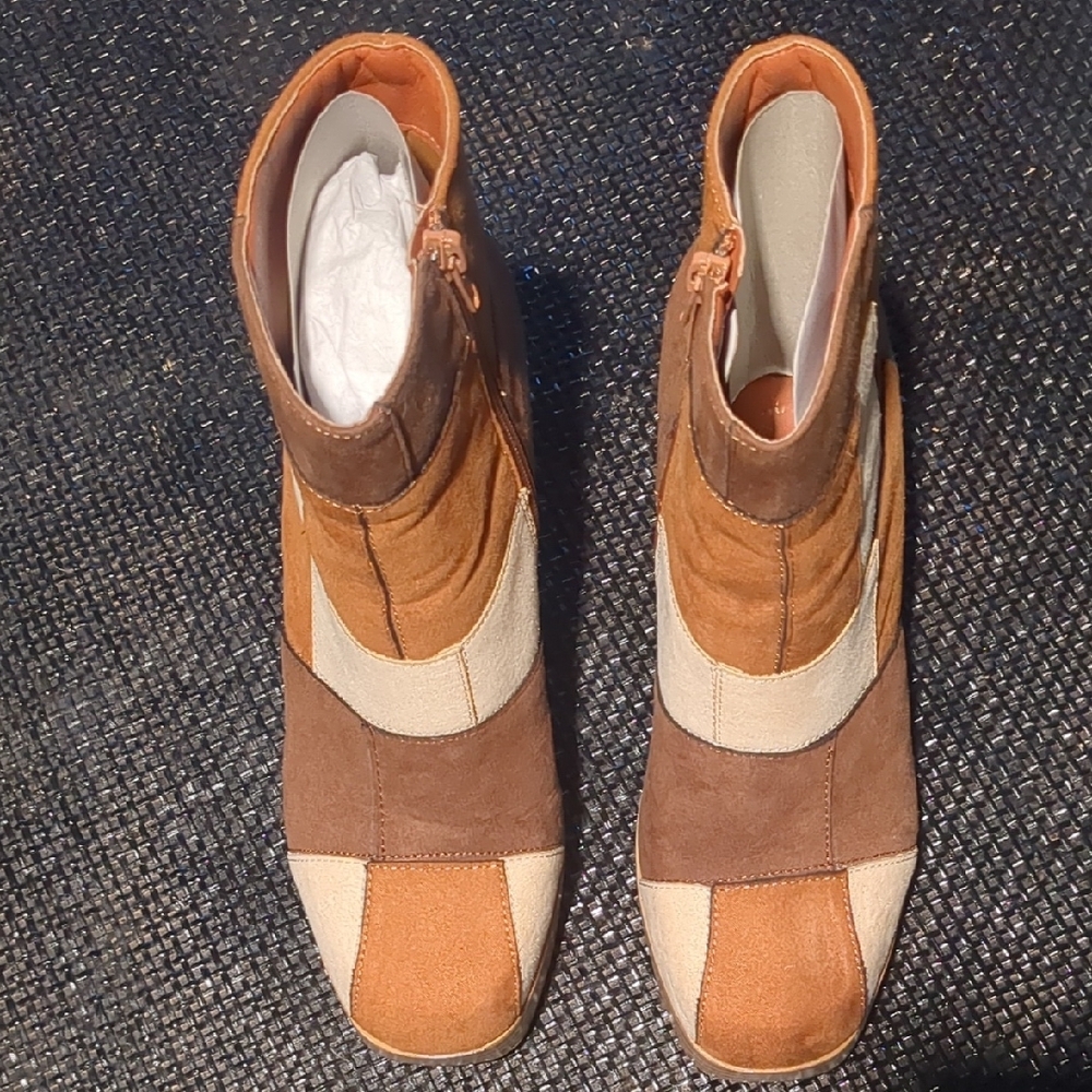 True Craft Multicolor Patchwork Heeled Boots - image 3